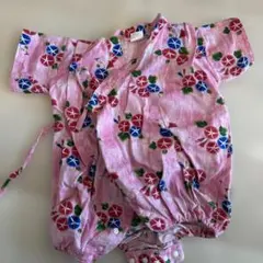 花柄ピンク甚平 70cm