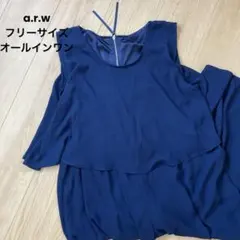 a.r.w アロー　ネイビー　オールインワン　フリーサイズのサムネイル