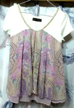 セシルマクビー 花柄ペイズリー 半袖チュニック