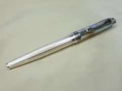 プラチナ万年筆 万年筆 18K WG 細字 ステンレス ストライプ 廃番 廃盤