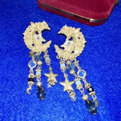 ヴィンテージ デザイン　アクセサリー　月　星　スター　ピアス　イヤリングのサムネイル