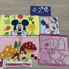 ディズニー　ミッキー　ミニー　タオル　フェイスタオル　５枚セット　まとめ売り
