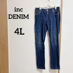 ★inc DENIM スキニー デニム ダークブルー パンツ ジーパン【4L】