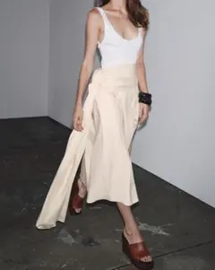 ZARA プリーツコントラストワンピース S