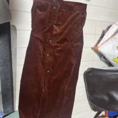 ブラウン コーデュロイ タイトスカート