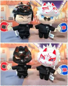 きつね面 白 狐面 ぬいぐるみ ふわコロりん コスチューム お面 五条悟