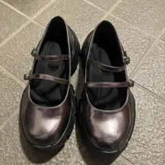 厚底シューズ 23.5cm Mサイズ メタリック