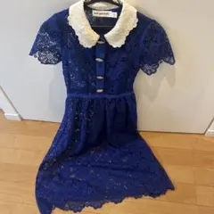 self-portrait ブルー レースワンピース UK6
