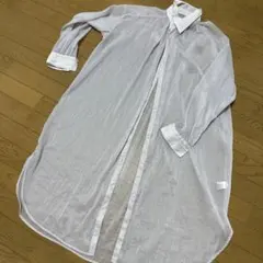 GU 薄いグレー 長袖シャツワンピース L