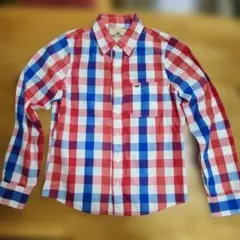 赤 白 チェックシャツ