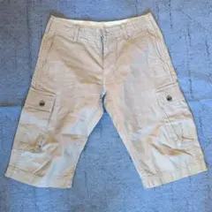 美品 旧 フラットヘッド カーゴショートパンツ ハーフパンツ ベージュ 日本製のサムネイル