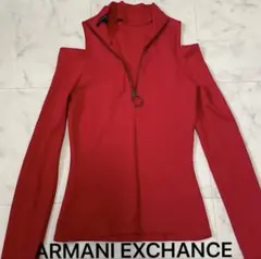 【美品】ARMANI EXCHANGE アルマーニエクスチェンジ オフショル 赤のサムネイル