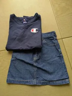 Champion ネイビー Tシャツ 160cmスカート130　セット