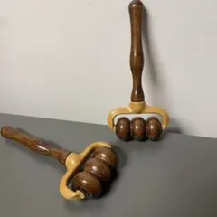 手城式 萬歳健康器 マッサージ器 木製 昭和レトロ ダブルローラー