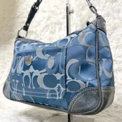 Coach Signature Hobo Bag Blue Y2K