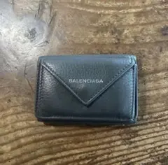 BALENCIAGA バレンシアガ　3つ折りミニウォレット グレー レザーのサムネイル