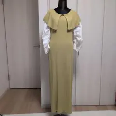 LAGUNAMOON ビッグカラードッキングニットワンピース　イエロー