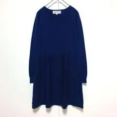 ロペピクニック ワンピース　ニット　ネイビー　紺　フレア　38