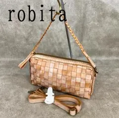 【未使用】 robita ロビタ 牛革 メッシュ ２ウェイ ショルダーバッグ