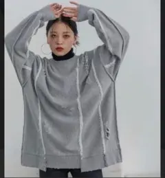 JEANASIS 【ジーナシス】ダメージリメイクライクスウェット