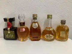 Y190 5点 ウイスキー ブランデー ミニボトル 50ml お酒 古酒 未開栓