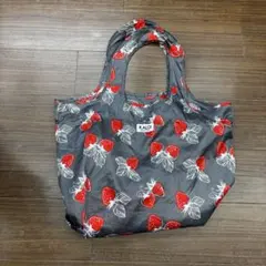 KALDI イチゴ　バッグ グレー　カルディ　ストロベリー　エコバッグ　苺