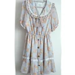 【LIZ LISA】花柄ワンピース♡ブルー チェック