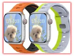 コンパチブル Apple Watch バンド 交換バンド シリコンバンド 2枚