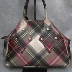 VivienneWestwood タータンチェック ハンドバッグ オーブスタッズのサムネイル