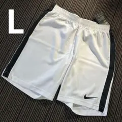 【未使用】ナイキ ハーフパンツ ホワイト/ブラック Dry-fit Lサイズ