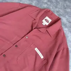 00s Overseas コットン×レーヨン 開襟 シャツ サーモンピンクのサムネイル
