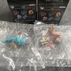 モンスターハンターワイルズ一番くじC賞　ヘッドマグネット2セット　ラギア、ミツネ