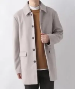 ブラック ステンカラーコート