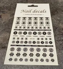 CHANELネイルシール カメリア ロゴ 黒