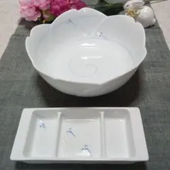 香窯 花形ボウルと仕切り皿 2点セットのサムネイル