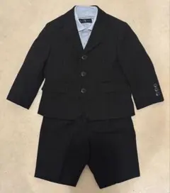 黒のストライプスーツ 95cm シャツ付き