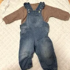デニムオーバーオール　スウェットシャツ　セット 70cm 80cm