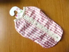 ペット服 リバーシブル Lサイズ ピンク チェック ワッフル 美品　犬服のサムネイル