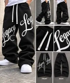 Legacy ロゴ ワイドスウェットパンツ ブラック L