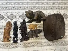 木彫り 置物 まとめ 熊 仏像 象 彫刻のサムネイル