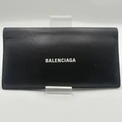 BALENCIAGA バレンシアガ エブリデイ レザー 2つ折り 長財布 黒 レア✨バレンシアガ 二つ折り財布 クロコ型押し レザー エブリデイ 黒
