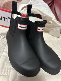 HUNTER ブラック ショートブーツ