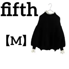 fifth 【M】黒 レース襟 オーバーサイズ ニット
