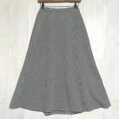 エヘカソポ　チェックプリーツロングスカート　ウエストゴム　F