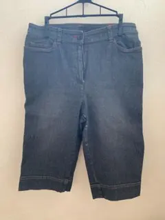 レディース デニムハーフパンツ ダークブルーのサムネイル