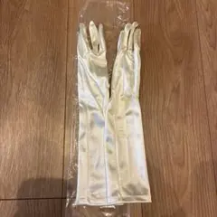 アイボリー サテン ウェディンググローブ