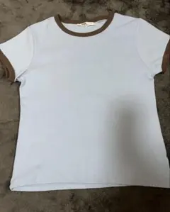 リンガーTシャツ　水色　茶色　cottonon