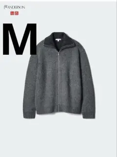 UNIQLO　JWA スフレヤーンリブフルジップセーター　グレー
