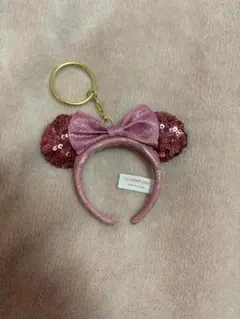 ミニー カチューシャ ピンク キーホルダー
