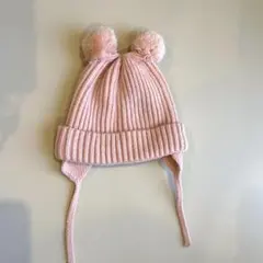 ZARA BABY ピンク ニット帽 ポンポン付き
